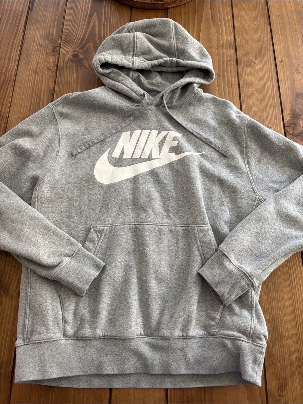 Nike Gray Pullover Hoodie with White Swoosh